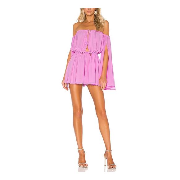 Michael Costello Pants - Michael Costello x Revolve 'Mishka' Pink Poly Romper Size XS